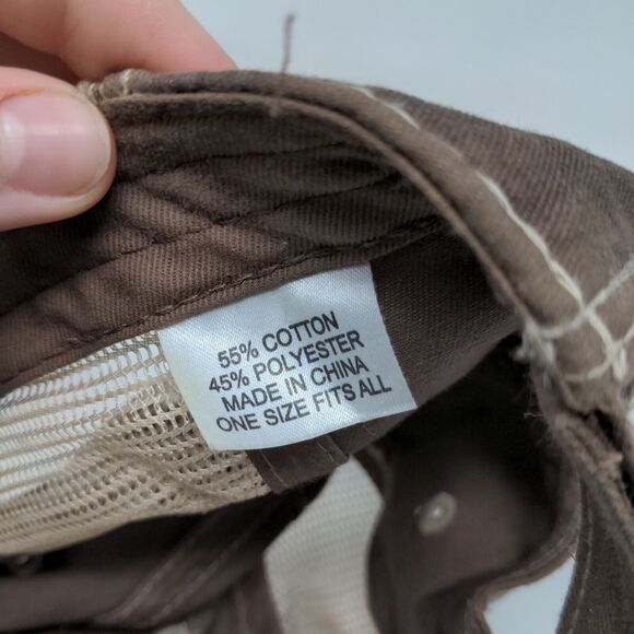 Corvus Bayer Strapback Hat Brown OSFA Farmer Embroidered Logo Distressed - Picture 12 of 12